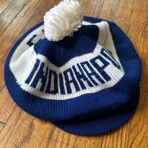 Vintage 1970s Indianapolis Colts Pom-Pom Beanie Hat Cap OSFA RARE NWOT